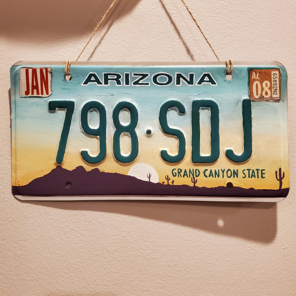 Painted Arizona Licence Plate